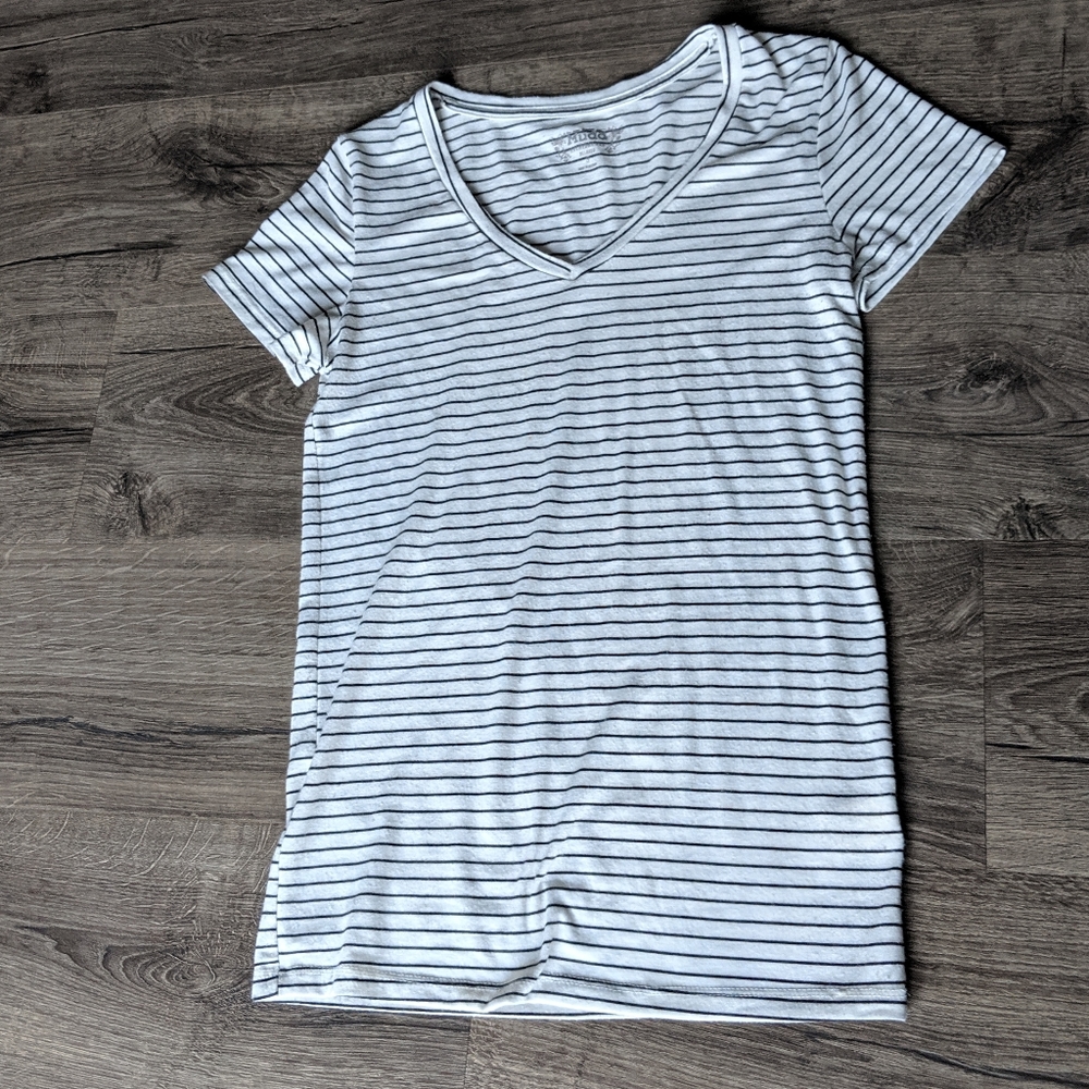 Black and White striped tee